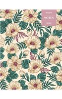 Dot Grid Notes 110 Pages: Vintage Floral Premium Notebook for Professionals and Students, Teachers and Writers - Tropical Floral Pattern