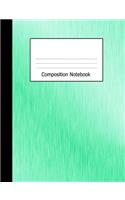 Composition Notebook: Wide Ruled Notebook Turquoise Shades Design Cover