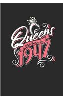 Queens Are Born In 1947: Small Lined Notebook - Birthday Gift or Anniversary Gift Idea