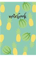 Notebook: Funny Melon Pineapple Design Summer Feeling, 110 lined pages, 6x9