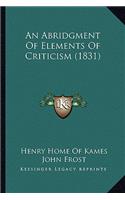 Abridgment of Elements of Criticism (1831)