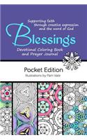 Blessings Devotional Coloring Book and Guided Prayer Journal, Pocket Edition