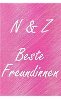 N & Z. Beste Freundinnen: BFF personalisiertes Notizbuch mit den Anfangsbuchstaben der besten Freundinnen. Persönliches Tagebuch / Schreibheft / Logbuch / Planer / Vokabelhef