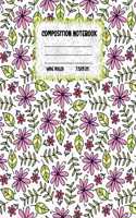 Composition Notebook Wide Ruled: Size 7.5 " x 9.25 " - Pretty Colourful Workbook for Little Princesses Girls Kids Teens Students for School Home College Writing Notes - Journal for 