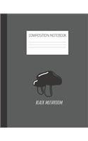 black mushroom Composition Notebook: Composition Mushroom Ruled Paper Notebook to write in (8.5'' x 11'') 120 pages