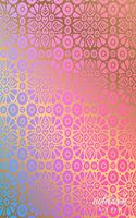 Dot Grid Notebook: Floral Pink Gold & Blue Soft Cover - Large (8.5 x 11 inches) Letter Size - 100 Dotted Pages - Blank Art Deco Journal