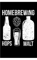 Homebrewing Hops Malt: Graph Paper Journal / Notebook / Diary Gift - 6"x9" - 120 pages - Graph Paper - 5mm x 5mm - Matte Cover