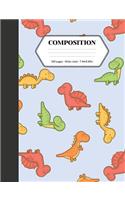 Composition: Book - Wide Ruled - Cute Notebook with Dinosaurs - Journal for Students / Teachers - 7.44 x 9.69(25 Back to School Notebooks)