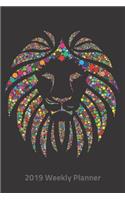 Plan on It 2019 Weekly Calendar Planner - Kaleidoscope Rainbow Lion: 14 Month Pocket Appointment Notebook
