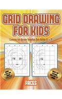 Learn to draw books for kids 5 - 7 (Grid drawing for kids - Faces)