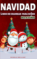 Navidad Libro de colorear para Niños de 4 a 8 Años: 50 imágenes con escenarios navideños que entretendrán a los niños y los involucrarán en actividades creativas y relajantes