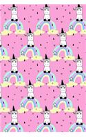 Bullet Journal Notebook Little Unicorns on Rainbows Pattern 2: 112 Page Numbered Graph Style Grid Bullet Journal with Index Pages and Key Pages in Portable 6 X 9 Size.