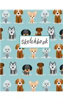 Sketchbook: Cute Puppy Sketchbook for Kids, Girls, Boy, Journal Sketchpad 100+ Pages of Size 8.5 x11 (extra large) Blank Paper for Drawing, Doodling or Sketchin(4 Sketchbook for Girls)