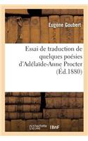 Essai de Traduction de Quelques Poésies d'Adélaïde-Anne Procter