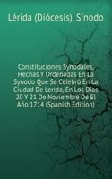 Constituciones Synodales, Hechas Y Ordenadas En La Synodo Que Se Celebro En La Ciudad De Lerida, En Los Dias 20 Y 21 De Noviembre De El Ano 1714 (Spanish Edition)