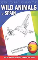 WILD ANIMALS OF SPAIN Coloring Book for Kids & Adults