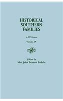 Historical Southern Families. in 23 Volumes. Volume XX