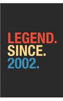 Legend Since 2002: Blank Lined Notebook - Journal for Birthday Gift Idea