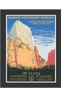 Notebook: Zion National Park Vintage Outdoor Camping Journal & Doodle Diary; 120 College Ruled Pages for Writing and Drawing - 8.5x11 in.