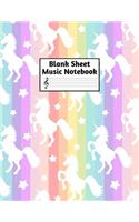 Blank Sheet Music Notebook: Easy Blank Staff Manuscript Book Large 8.5 X 11 Inches Musician Paper Wide 12 Staves Per Page for Piano, Flute, Violin, Guitar, Trumpet, Drums, Cell