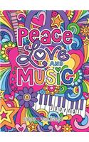 Notebook Doodles Peace Love and Music Guided Journal
