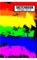 Rainbow Sketchbook: Unlined Blank Paper Sketchbook for Drawing & Doodling - 110 Pages - (6 x 9) inches in size.