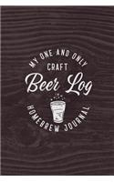 My One and Only Craft Beer Log Homebrew Journal