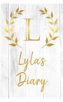 Lyla's Diary: Personalized Diary for Lyla / Journal / Notebook - L Monogram Initial & Name - Great Christmas or Birthday Gift