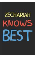 Zechariah Knows Best: Lined Journal, 120 Pages, 6 x 9, Zechariah Personalized Name Notebook Gift Idea, Black Matte Finish (Zechariah Knows Best Journal)