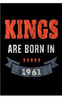 Kings Are Born In 1961: Food Meal Planner Undated Journal For Men Boys