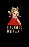 Llamadeus Mozart: Lined A5 Notebook for Alpaca Journal