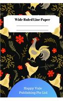 Cute Chicken Theme Wide Ruled Line Paper