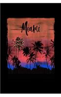 Miami: Florida Christmas Notebook With Lined College Ruled Paper For Taking Notes. Stylish Tropical Travel Journal Diary 6 x 9 Inch Soft Cover. For Home, W