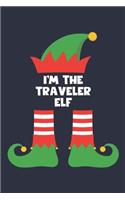 Traveler Elf Notebook - Funny Christmas Gift for Traveler Diary - Family Xmas Holiday Journal