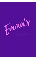 Emma's Notebook: Emma personalized journal notebook. Attractive 6x9 girly sassy modern stylish purple pink cover. Arty stylish pretty journal for girls.