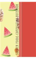 Summer Foods Composition Notebook: Cool Fruity Desserts Pattern 6 X 9 Graph Ruled Paper Notebook, Appreciation, Quote Journal or Diary Unique Inspirational Gift for Friend or Teacher, Beginning or End of School Year, Retirement, Birthday or Gratitu