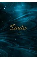 Linda Journal: Personalized Name Journal or Diary Notebook For Women To Write In, Gold Plated Name (Gift Journal)