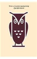Print & Cursive Handwriting Owl Workbook