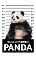 Police Department Panda: Funny Mugshot Blank Lined Notebook - Giant Panda