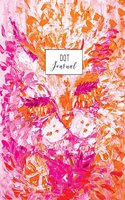 Dot Journal: Large Dotted Notebook Planner, Pink and Orange Abstract Cat (Bullet Grid Journal)