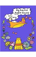 My Big Fat Bullet Journal for Cat Lovers Funny Flying Cartoon Cat 3: Jumbo Sized Dot Style Bullet Journal Notebook - 300 Plus Numbered Pages with 300 Dot Grid Pages, 6 Index Pages and 2 Key Pages in Large 8.5 X 11 Siz