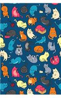 Bullet Journal Notebook for Cat Lovers Fun Cat Pattern 1: Graph Design - 162 Numbered Pages with 150 Graph Style Grid Pages, 6 Index Pages and 2 Key Pages for Journaling, Writing, Planning and Doodling, for