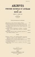 Archives d'Histoire Litteraire Et Doctrinale Du Moyen Age LXXXV - 2018