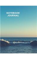 The ocean is recorded in a notebook.