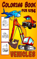 Vehicles Coloring Book For Kids