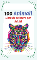 100 Animali Libro da colorare per Adulti