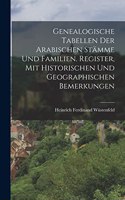Genealogische Tabellen Der Arabischen Stämme Und Familien. Register, Mit Historischen Und Geographischen Bemerkungen