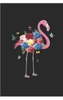 Flamingo With Flowers: Flamingos Notebook, Graph Paper (6 x 9 - 120 pages) Animal Themed Notebook for Daily Journal, Diary, and Gift