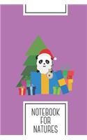 Notebook for Natures: Lined Journal with Panda Santa with Christmastree Design - Cool Gift for a friend or family who loves holding presents! - 6x9" - 180 White lined pag