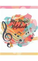 My Music Notebook: Blank Sheet Music Notebook (Gifts for Music Lovers)/Music Manuscript Paper, Staff Paper, Music Notebook 13 Staves, 8.5 x 11, A4, 120 pages, (Music C